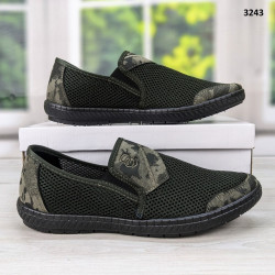 Мокасини тапочки чоловічі сітка чорні Dago Style 3243