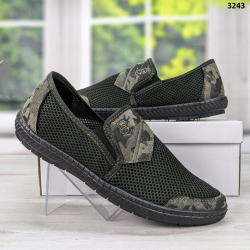 Мокасини тапочки чоловічі сітка чорні Dago Style 3243