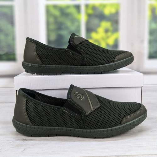 Мокасини чоловічі літні сітки хакі Dago Style 3243_2