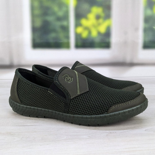 Мокасини чоловічі літні сітки хакі Dago Style 3243_2