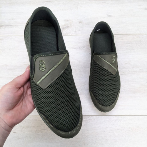 Мокасини чоловічі літні сітки хакі Dago Style 3243_2