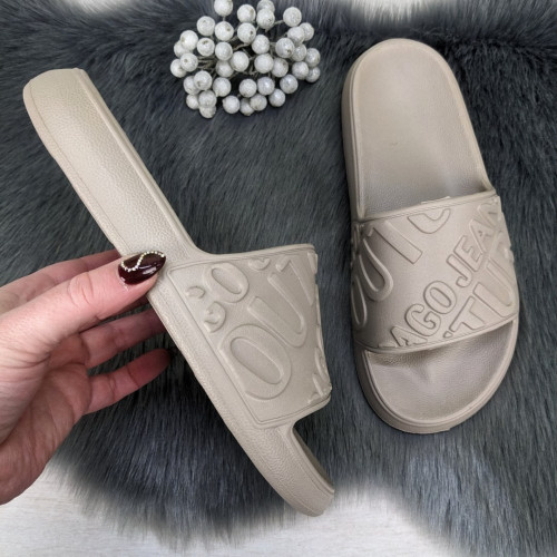 Шлепанцы женские сланцы пенковые бежевые Dago Style 4045