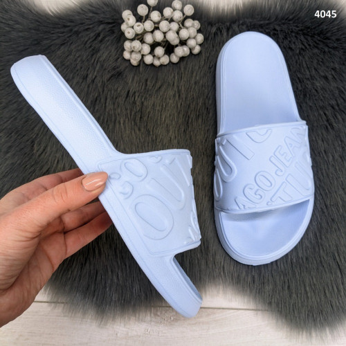 Шльопанці жіночі сланці пінкові світло-блакитні Dago Style 4045