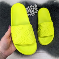 Шльопанці жіночі сланці пінкові жовті (лайм) Dago Style 4045