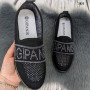 Женские текстильные мокасины черные с серым Gipanis 2825