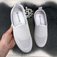 Мокасины женские серые текстильные сетка Gipanis 4088