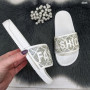 Шльопанці жіночі білі зі стразами Comfort 4035