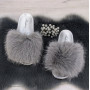 Шлепанцы женские меховые серые Fashion 2764_3