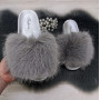 Шлепанцы женские меховые серые Fashion 2764_3