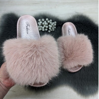 Шлепанцы женские Fashion меховые розовые 2764_3