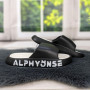 Шльопанці жіночі сланці пінкові чорні Alphygnse 4170