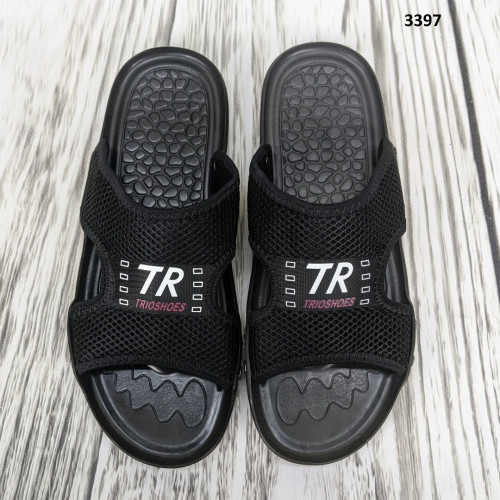 Шлёпанцы мужские черные текстильные Trioshoes 3397