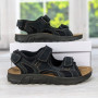 Сандалії босоніжки чоловічі Inblu на липучках чорні шкіряні 3728