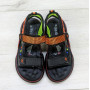 Дитячі босоніжки для хлопчика чорні з помаранчевим на липучках Lilin Shoes 5359