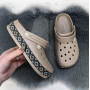 Сабо кроксы женские пена бежевые вышиванка Dago Style 4399_2