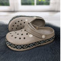 Сабо кроксы женские пена бежевые вышиванка Dago Style 4399_2