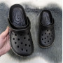 Сабо кроксы женские пена черные вышиванка Dago Style 4399_2