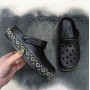 Сабо кроксы женские пена черные вышиванка Dago Style 4399_2