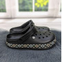 Сабо кроксы женские пена черные вышиванка Dago Style 4399_2