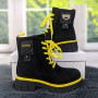 Черевики дитячі для дівчинки демісезонні Bessky чорні замшеві на жовтій підошві 5281