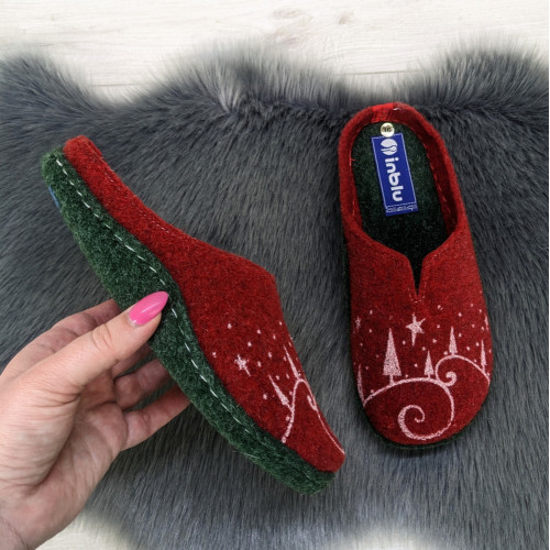 Жіночі кімнатні капці фетрові для ламінату Inblu червоні 4230