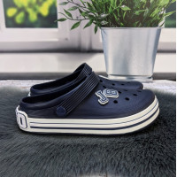 Сабо кроксы подростковые Dago Style синие с джибитсами 4731