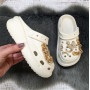 Крокси дитячі для дівчинки Fashion білі з джибітсами та ланцюжками 5653