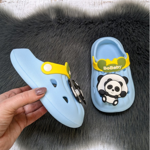 Кроки дитячі для хлопчика Fashion блакитні з пандою 5654