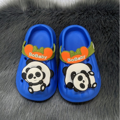 Кроксы детские для мальчика Fashion синие с пандой 5654