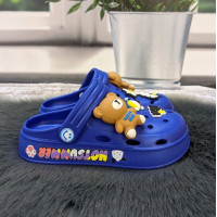 Кроксы детские для мальчика Fashion синие с мишкой 5655