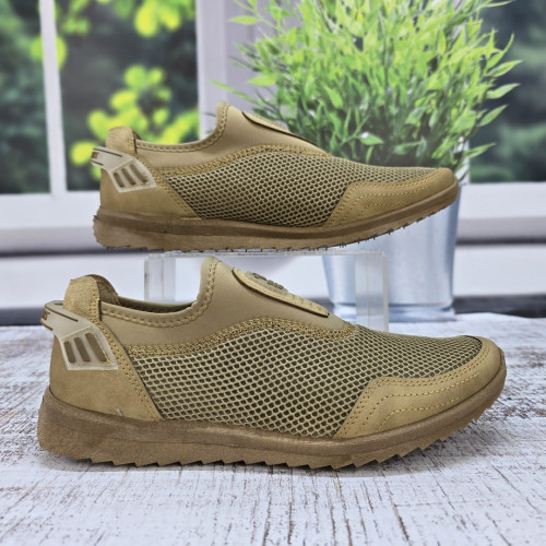 Кросівки чоловічі мокасини літні сітка пісочні Dago Style 3542