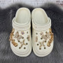 Кроксы женские Fashion белые с джибитсами на платформе 4765