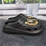 Кроксы женские Fashion черные с джибитсами на платформе 4765
