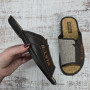 Тапочки мужские комнатные Белста коричневые с открытым носком на пробковой стельке 3198