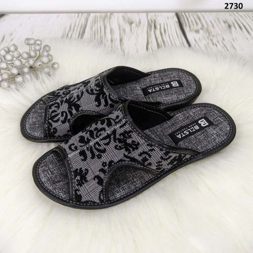 Тапочки жіночі літні Белста з відкритим носком сірі 2730