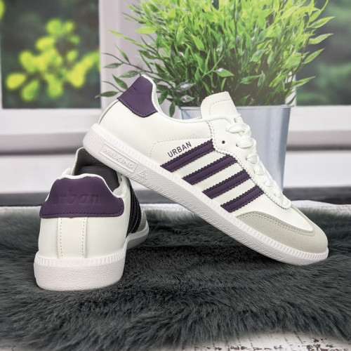 Кросівки-кеди жіночі Gipanis білі з фіолетовим еко-шкіра 4803