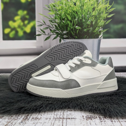 Кросівки жіночі Swin-shoes білі з сірим демісезонні 4795