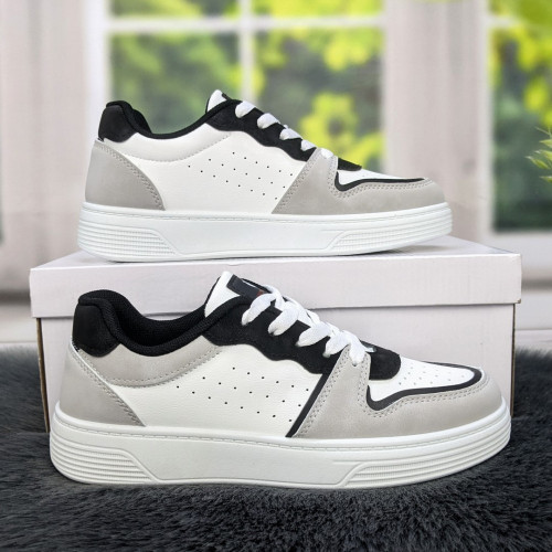 Кросівки жіночі Swin-shoes білі з чорним демісезонні 4439
