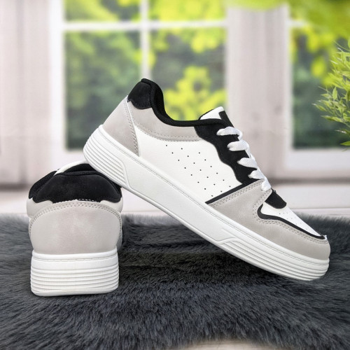 Кросівки жіночі Swin-shoes білі з чорним демісезонні 4439