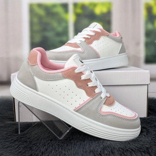 Кросівки жіночі Swin-shoes білі з рожевим демісезонні 4439