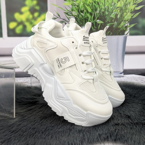 Кросівки жіночі Swin Shoes білі на об'ємній підошві демісезонні 4798