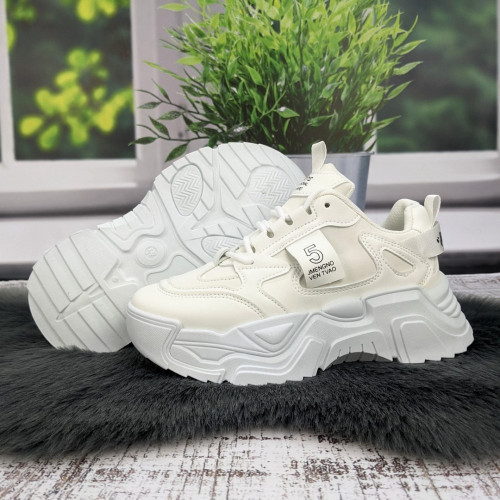 Кросівки жіночі Swin Shoes білі на об'ємній підошві демісезонні 4798