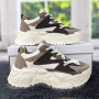 Кросівки жіночі Swin Shoes бежеві з коричневим на об'ємній підошві демісезонні 4454
