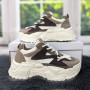 Кросівки жіночі Swin Shoes бежеві з коричневим на об'ємній підошві демісезонні 4454