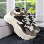 Кросівки жіночі Swin Shoes бежеві з коричневим на об'ємній підошві демісезонні 4454