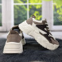Кросівки жіночі Swin Shoes бежеві з коричневим на об'ємній підошві демісезонні 4454