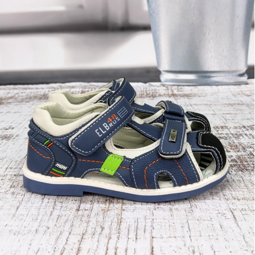 Босоніжки дитячі сандалі для хлопчика СВТ.Т світло-сині із закритою п'ятою та носком 5717