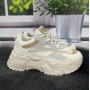 Кросівки жіночі Swin Shoes білі з сірим на об'ємній підошві демісезонні 4454