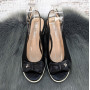 Босоножки женские Fashion черные на невысокой платформе 4812
