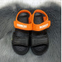 Босоніжки дитячі для хлопчика Смайлик чорні пінкові відкриті 5762